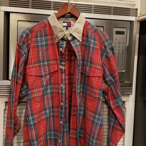 Tommy Hilfiger long sleeve red green plaid